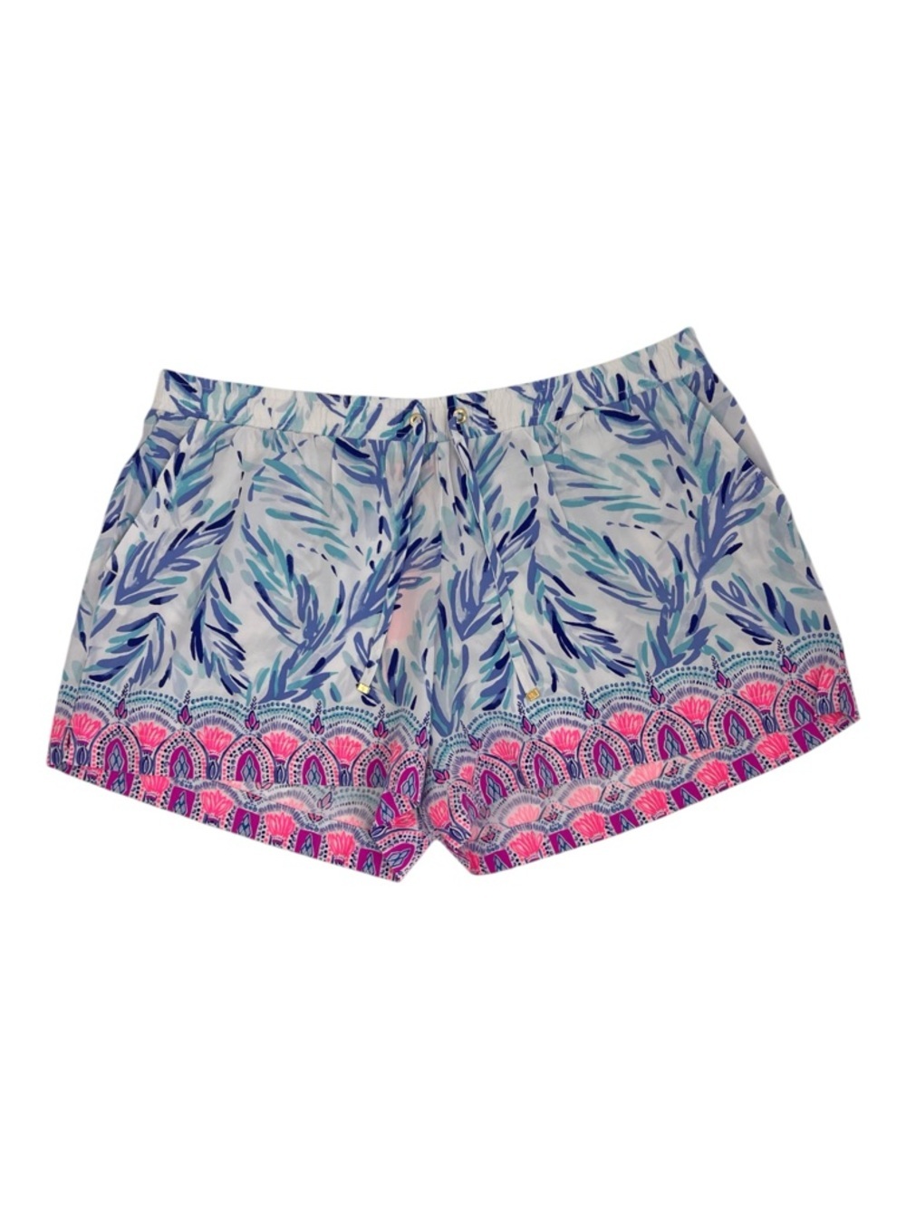 Lilly Pulitzer Katia Short Resort White Flock lightweight pull-on shorts  XL